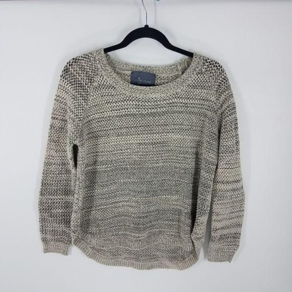 Anthro Paper Crane knit sweater size Large